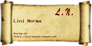 Lini Norma névjegykártya